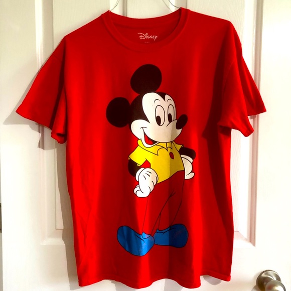 Disney Tops - Red Mickey Mouse Disney shirt T-shirt T black yellow red blue white large